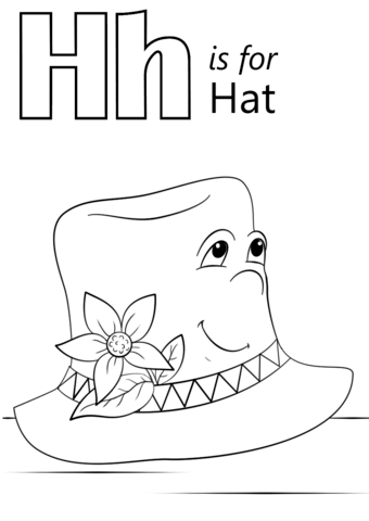 Letter H Is For Hat Coloring Page